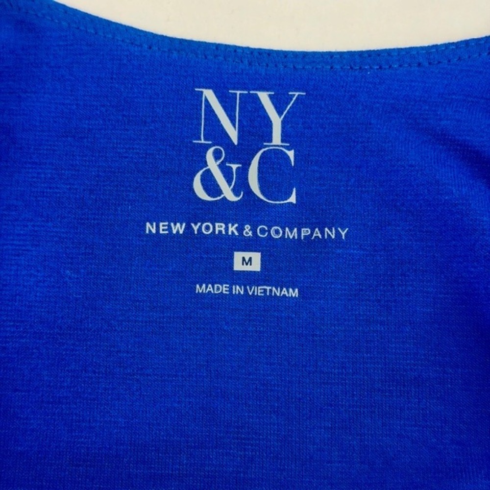NY & C New York Company Royal Blue Twisted Front Sleeveless Top Women's Medium - Picture 4 of 5
